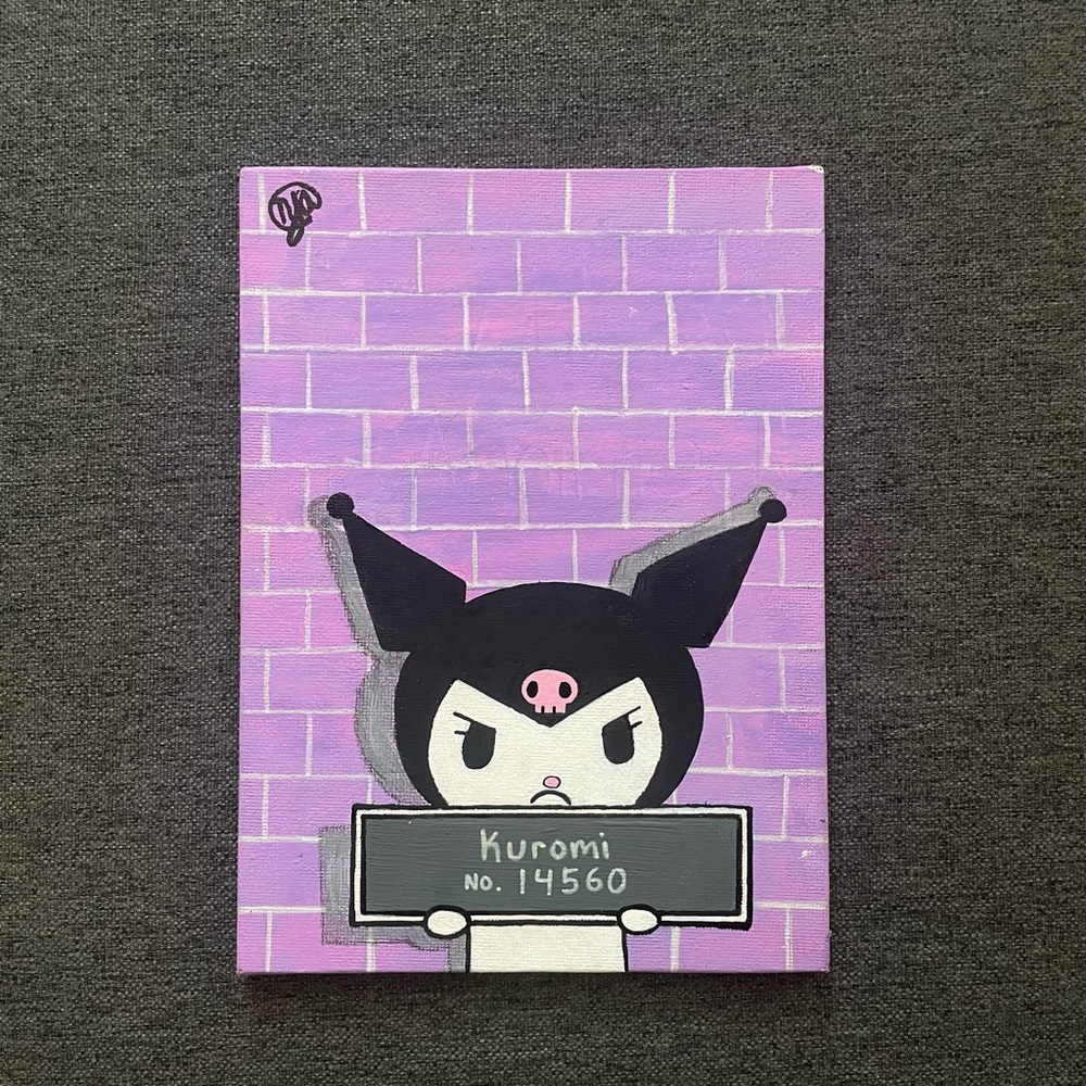 Sanrio Kuromi Acrylic Art on Canvas